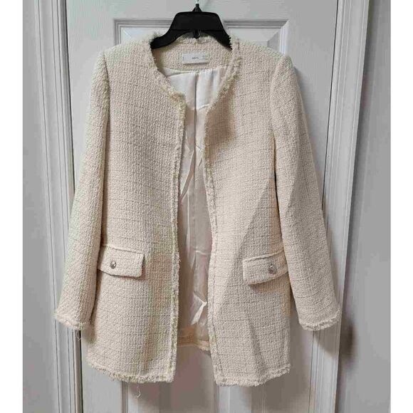 MNG Tweed Long Line Glitter Jacket S - Picture 4 of 12